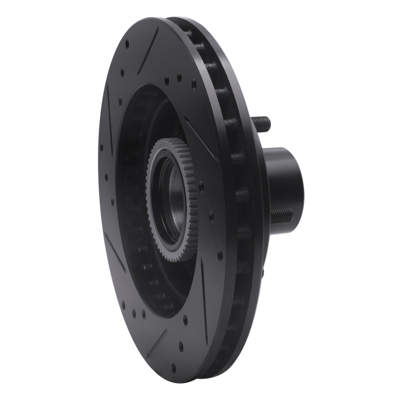 Chevrolet S10 Blazer Brake Rotor (1) - Front Right - R1 Concepts - Drilled & Slotted - Black - `91-`03